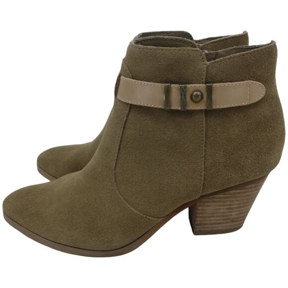 Seychelles Take Notice Tan Suede Ankle Boots Size 6 Heel Anthropologie Beige - Picture 3 of 11